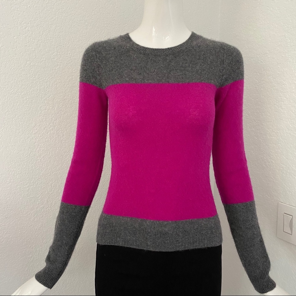 Theory color block cashmere sweater